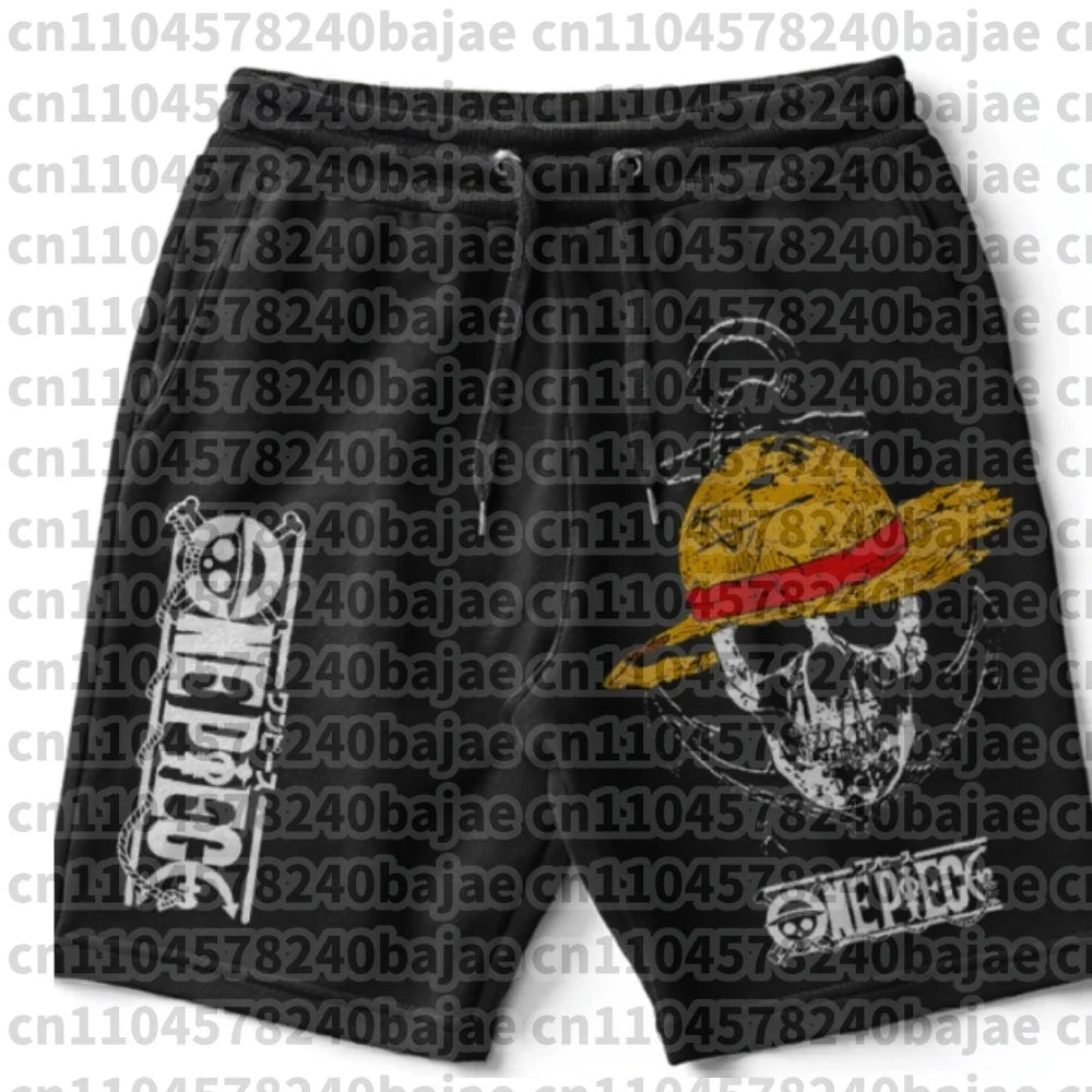 One Piece Anime Printed Shorts – Luffy & Zoro Summer Loose Pants