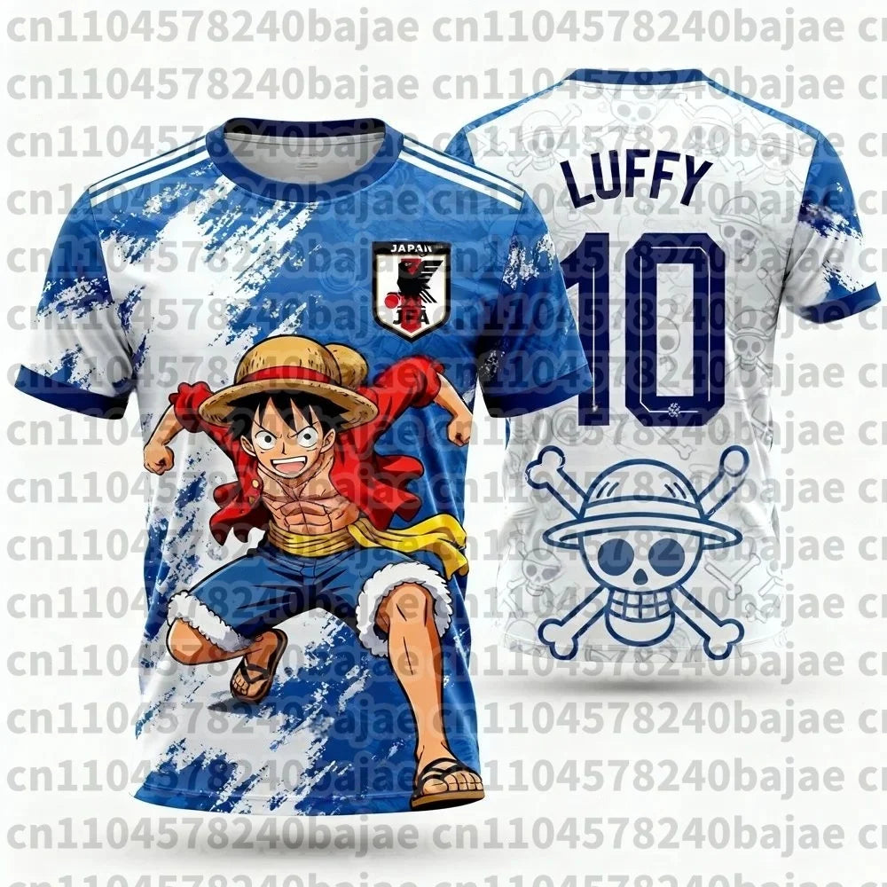 One Piece Luffy Japan Football Jersey T-Shirt