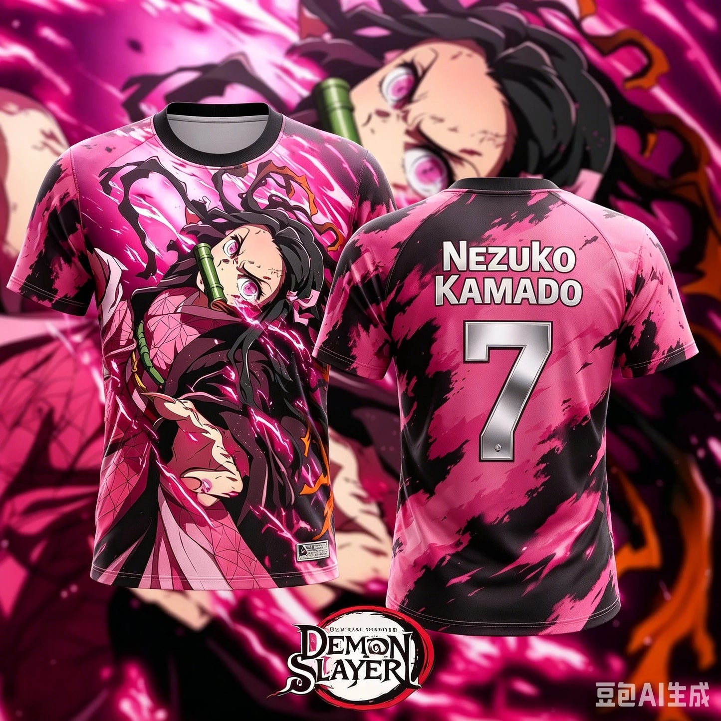 Demon Slayer Nezuko Anime Football Jersey