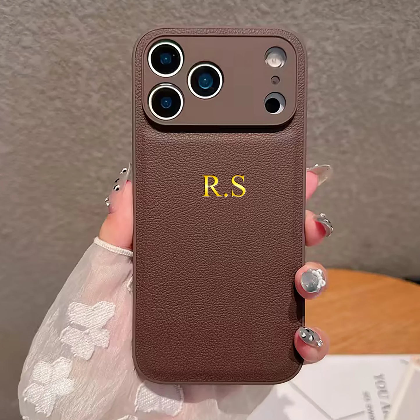 The Monogram Series: Custom Gold Foil Leather Case