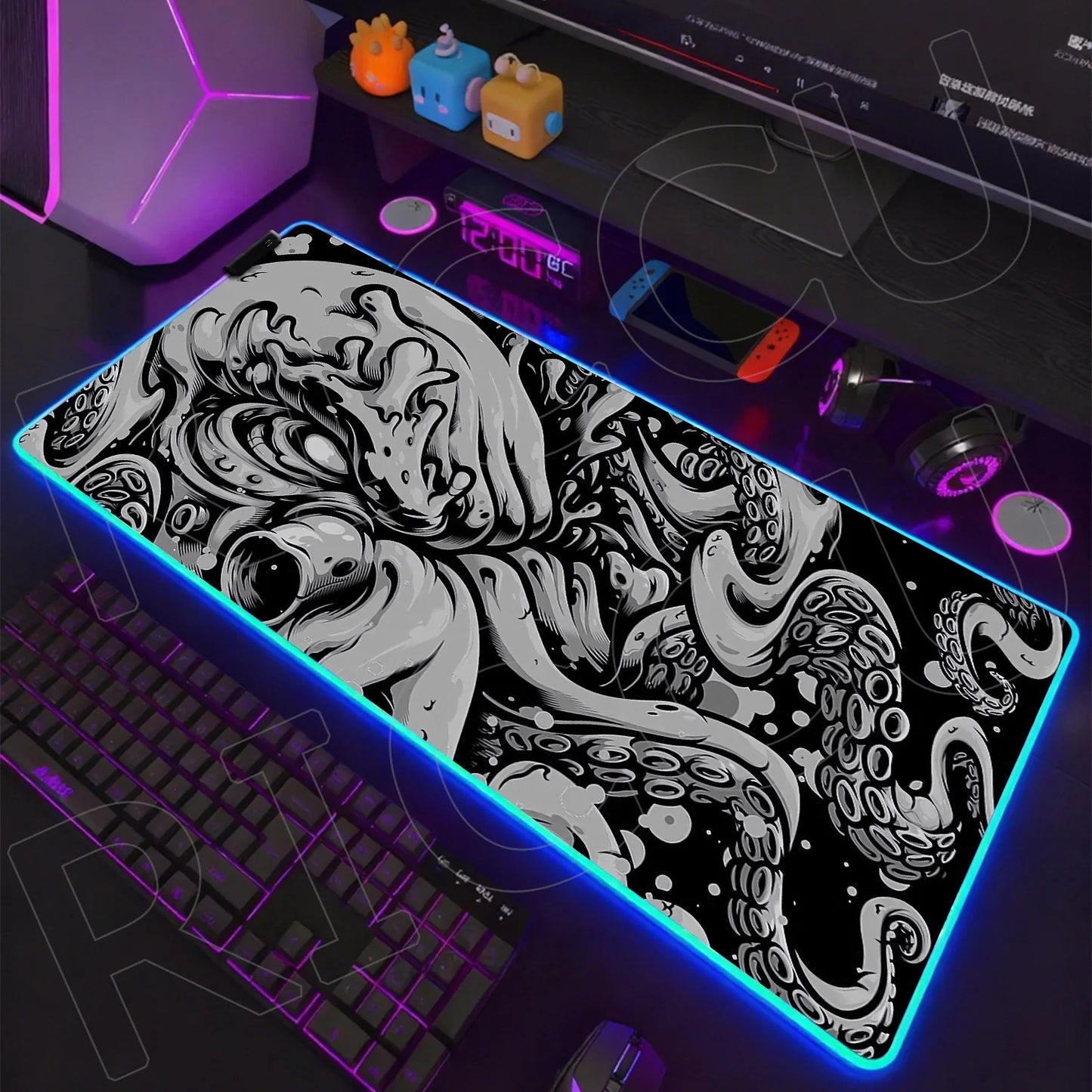 Sea Edition: RGB Extended Gaming Desk Mat with Custom LED Lighting