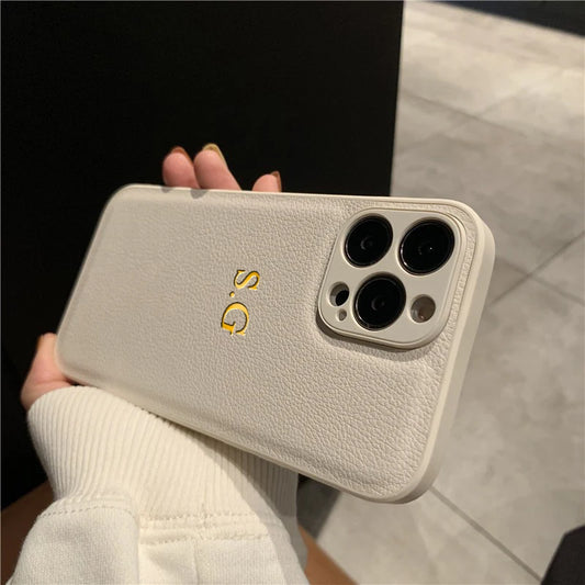The Luxe Collection: Custom PU Leather Initials Case
