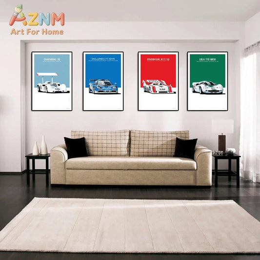 The Heritage Garage Series: Retro Racing GTR Canvas Art