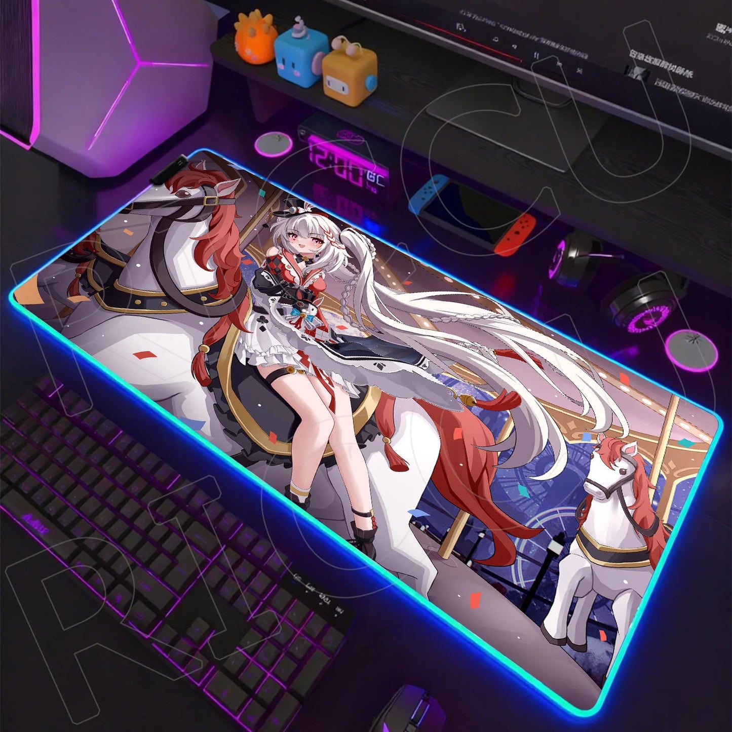 Riccu Edition: XXL RGB Extended Gaming Desk Mat with Custom LED Lighting