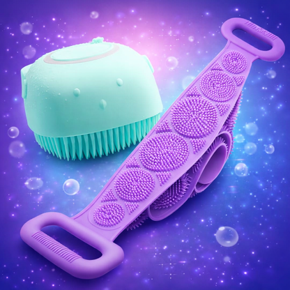 2-in-1 Silicone Bath Brush & Back Scrubber Combo Deal