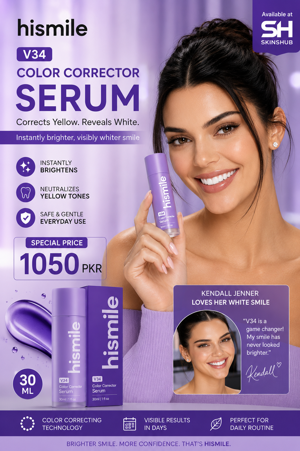 Hismile V34 Teeth Whitening Serum 30ml Purple