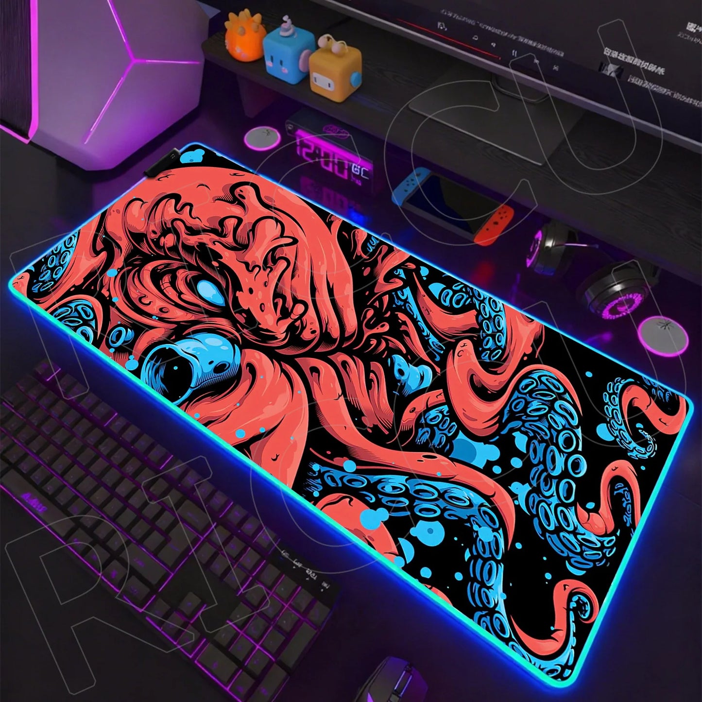 Sea Edition: RGB Extended Gaming Desk Mat with Custom LED Lighting
