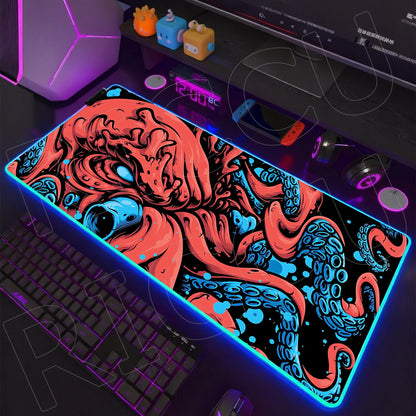 Sea Edition: RGB Extended Gaming Desk Mat with Custom LED Lighting