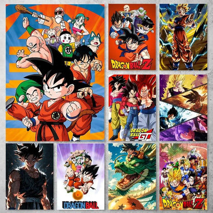 Dragon Ball Anime Canvas Poster – Goku & Vegeta Wall Art