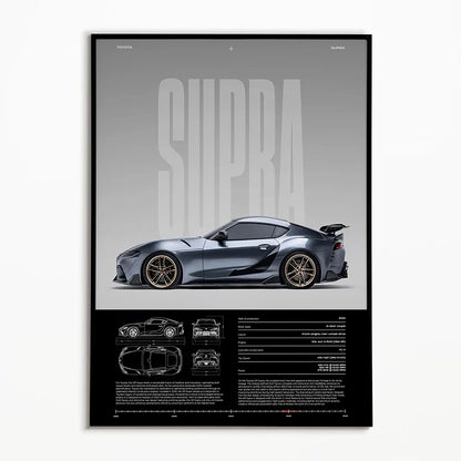 The Heritage Garage Series: Classic Black & White Car Canvas Art
