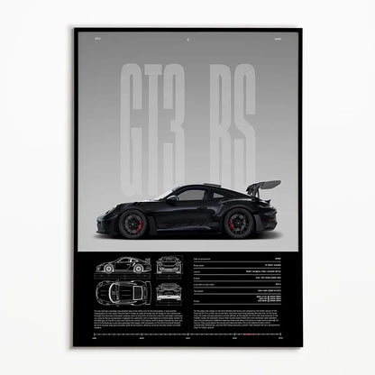 The Heritage Garage Series: Classic Black & White Car Canvas Art