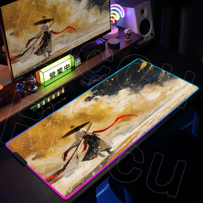 RGB LED Gaming Desk Mat – Large Mouse Pad with Anti-Slip Base
