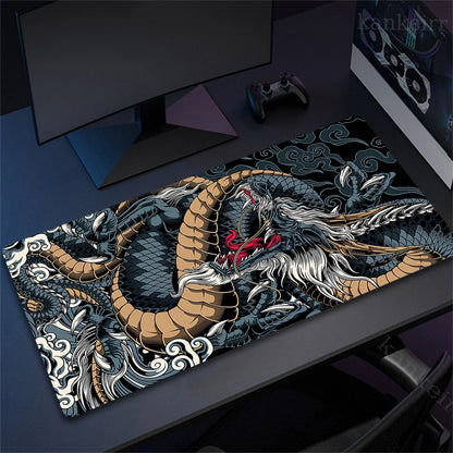 XL Gaming Mouse Pad – Black & White Dragon