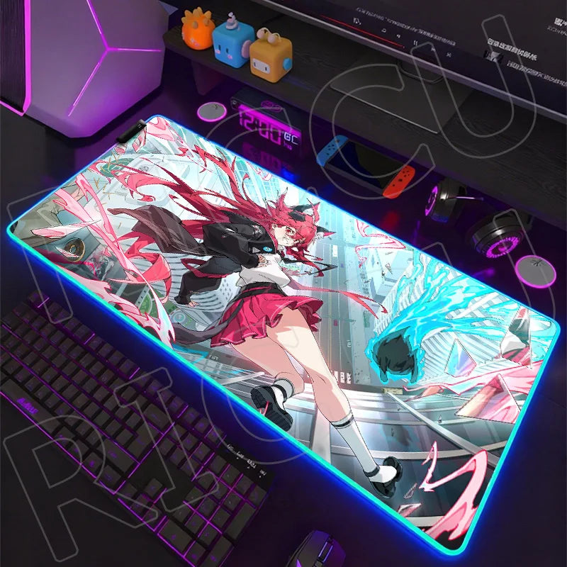 NTE Edition: RGB Extended Gaming Desk Mat with Custom LED Lighting