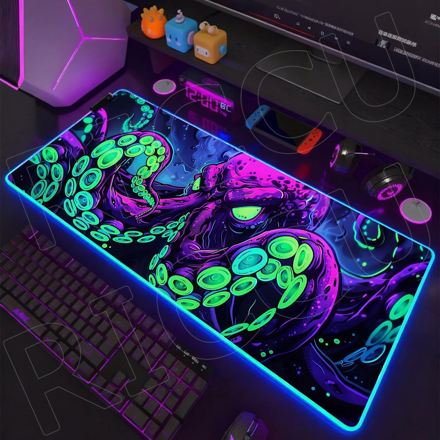 Sea Edition: RGB Extended Gaming Desk Mat with Custom LED Lighting