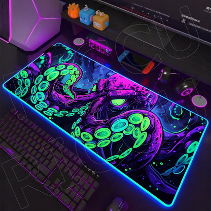 Sea Edition: RGB Extended Gaming Desk Mat with Custom LED Lighting
