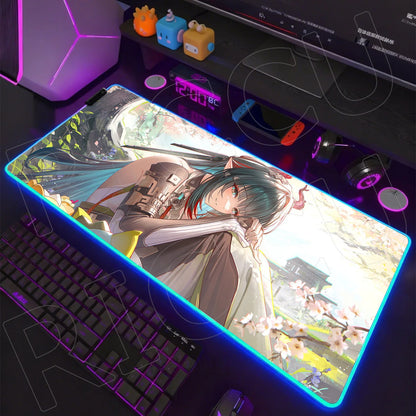 RGB LED Gaming Mouse Pad – Anime Desk Mat