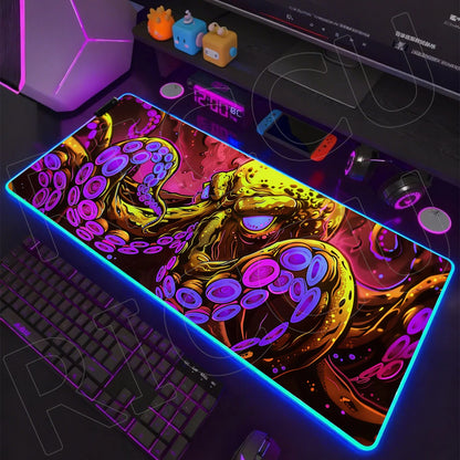 Sea Edition: RGB Extended Gaming Desk Mat with Custom LED Lighting