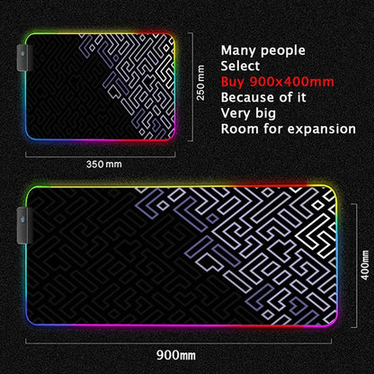 RGB Gaming Mouse Pad – Geometric Art LED Backlit