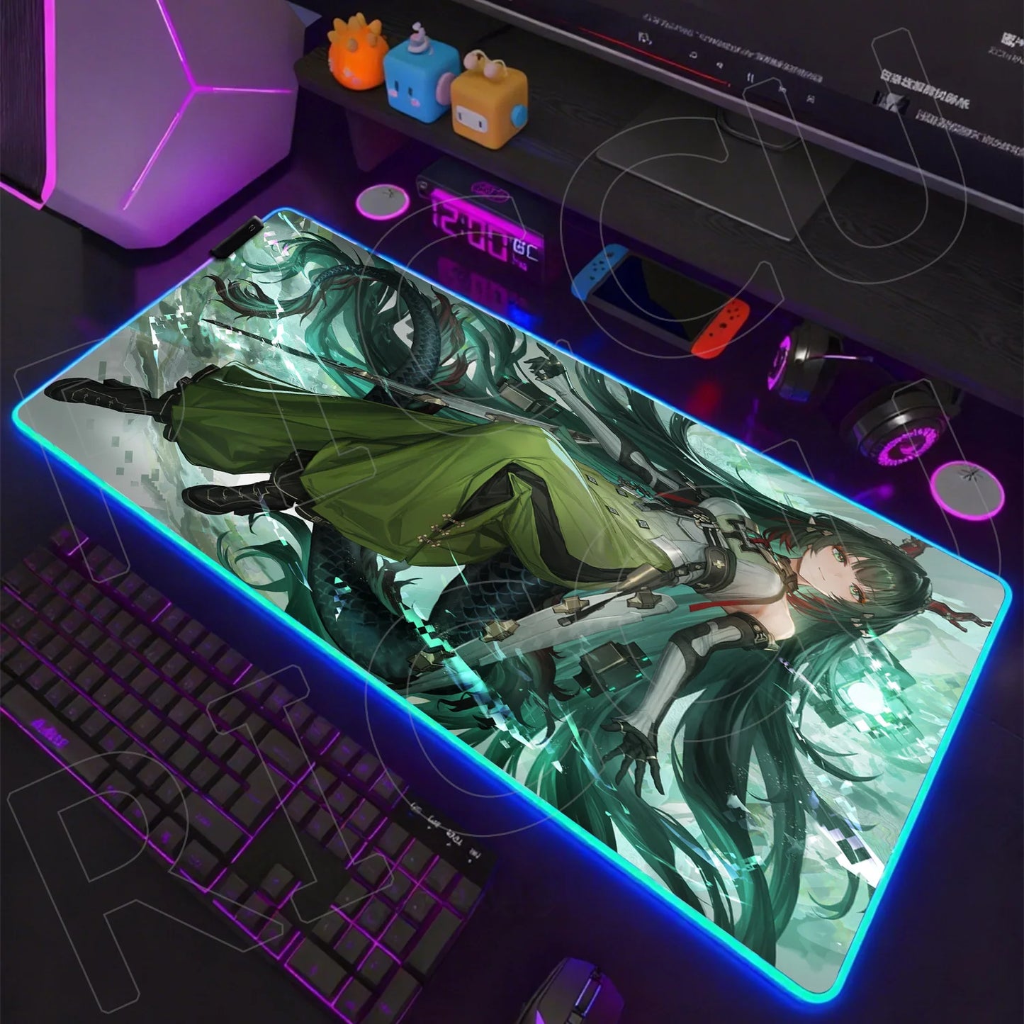 RGB LED Gaming Mouse Pad – Anime Desk Mat