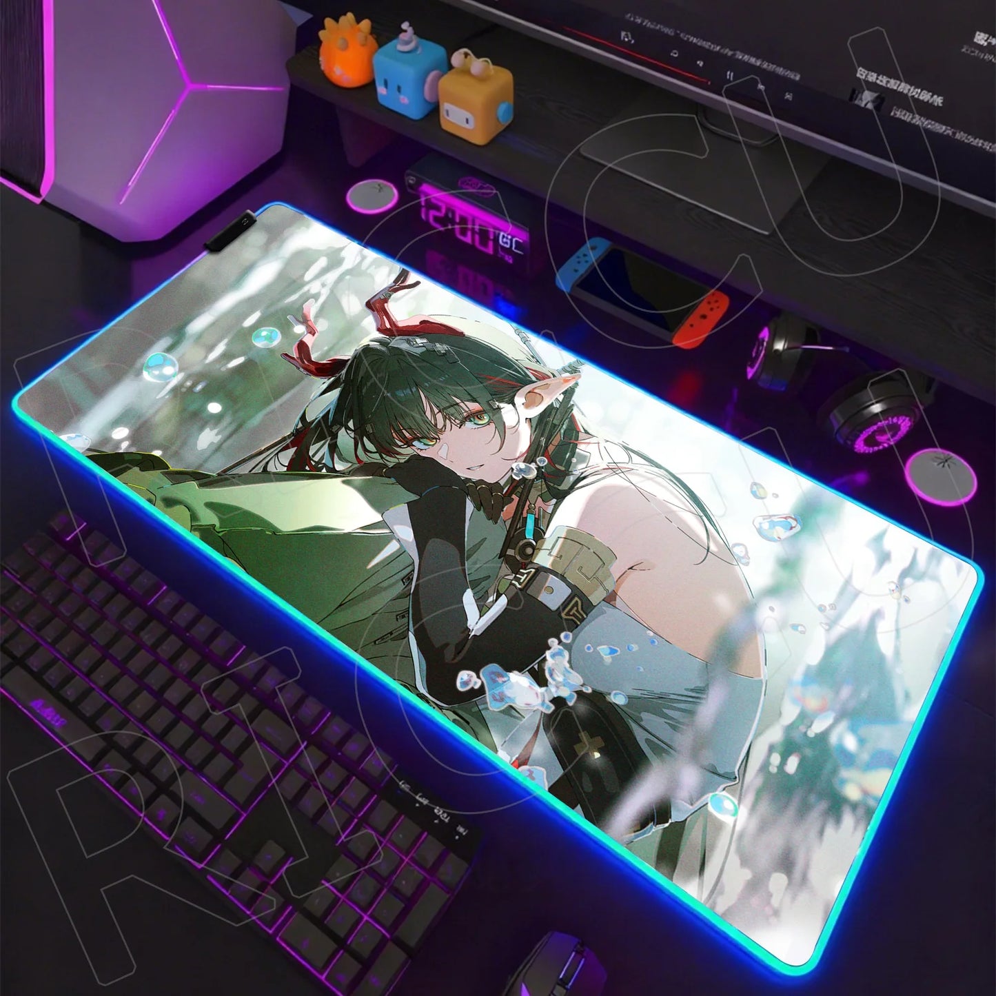 RGB LED Gaming Mouse Pad – Anime Desk Mat