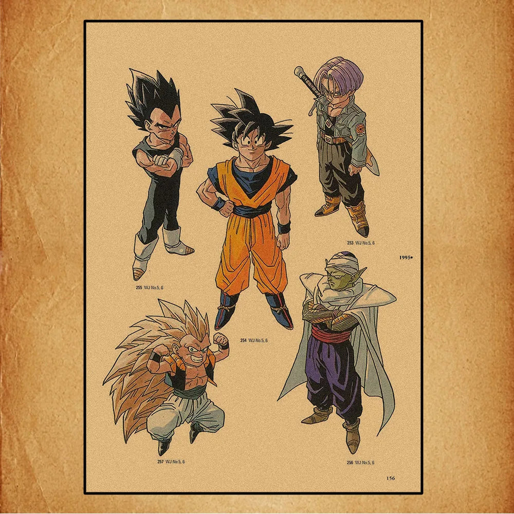 Dragon Ball Anime Canvas Poster – Goku, Vegeta & More