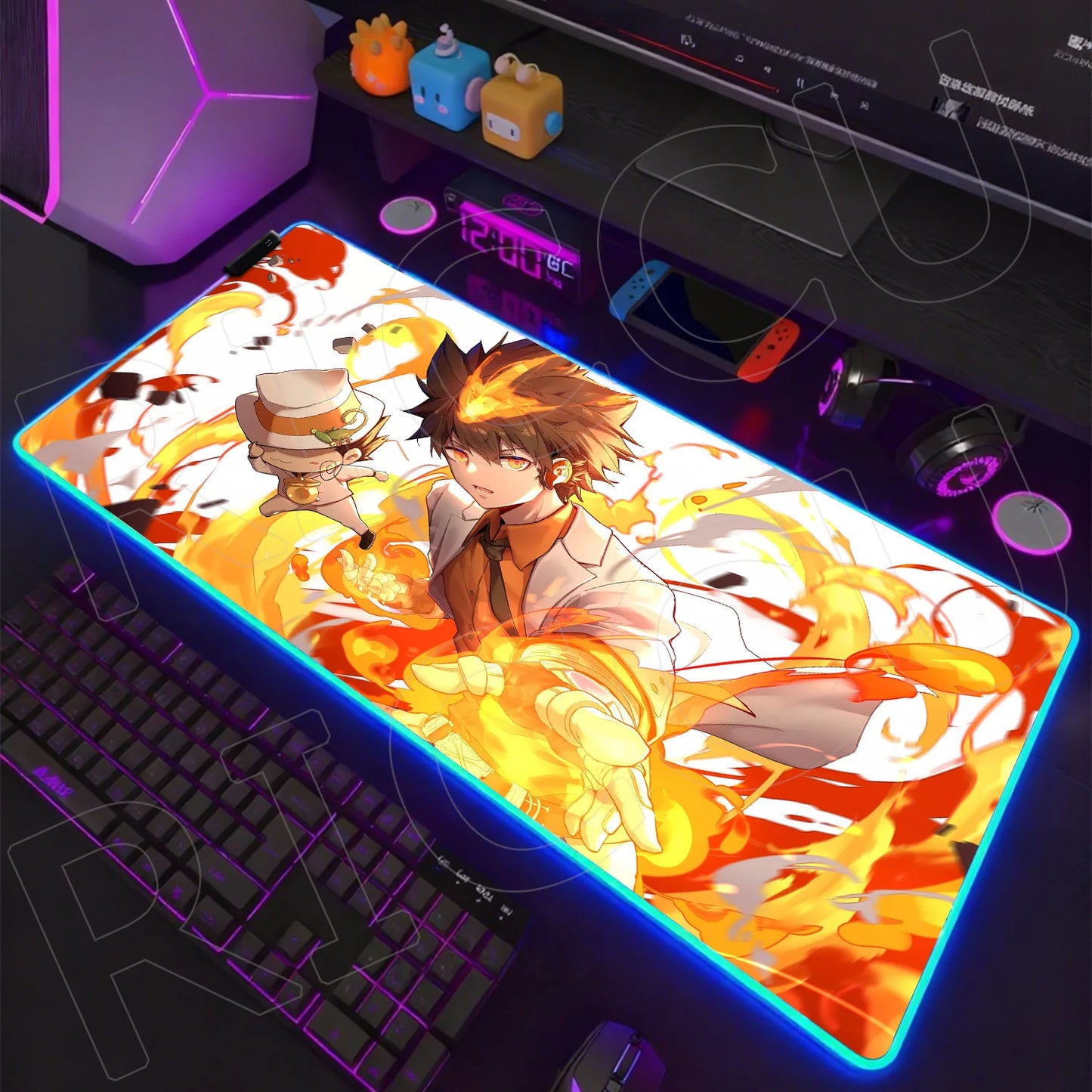 RGB LED Gaming Mouse Pad – XXL Anime Desk Mat with HD Printing