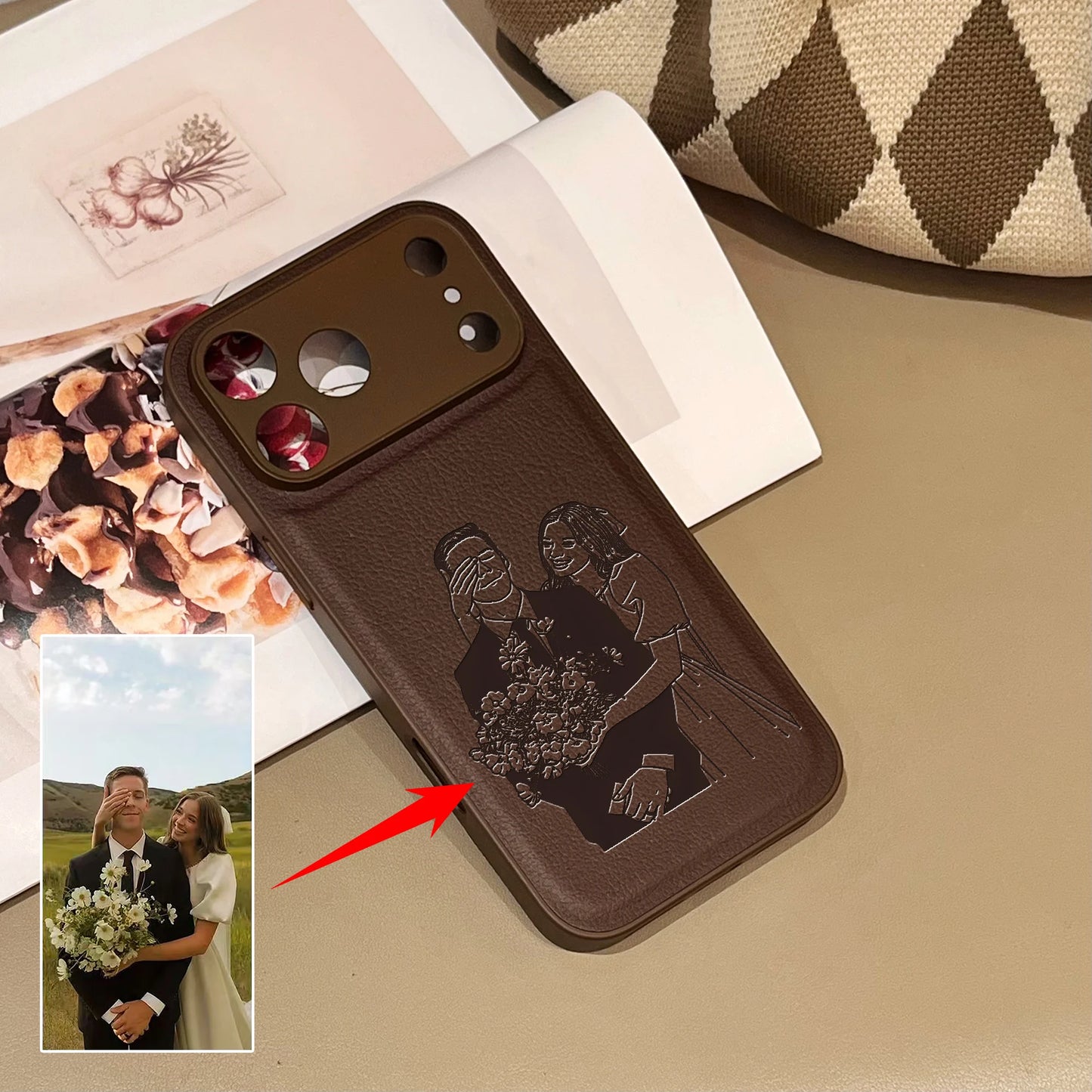 The Keepsake Series: Custom Engraved Photo Line Art Case