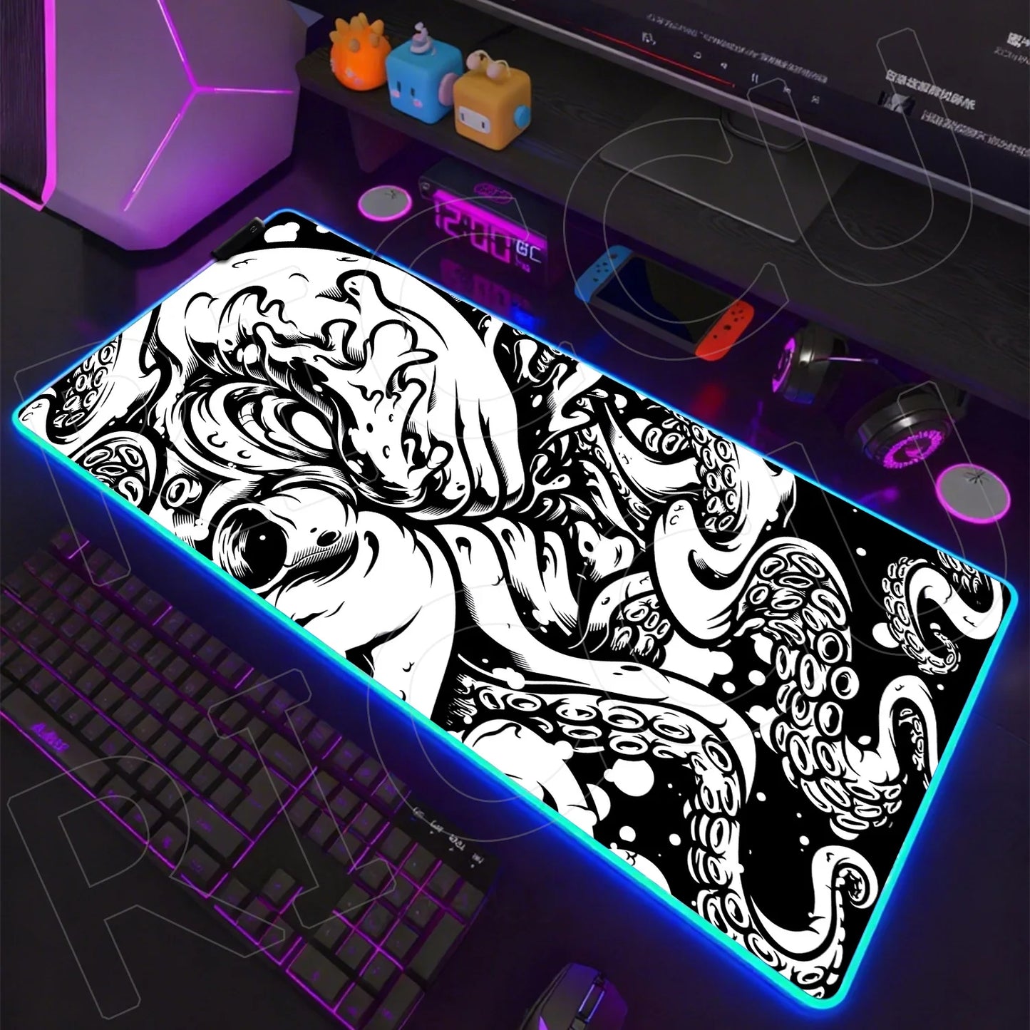 Sea Edition: RGB Extended Gaming Desk Mat with Custom LED Lighting