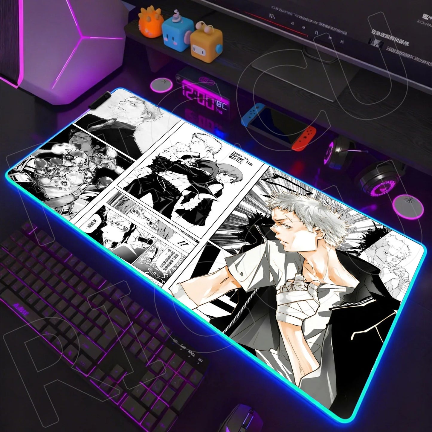 RGB LED Gaming Mouse Pad – XXL Anime Desk Mat with HD Printing