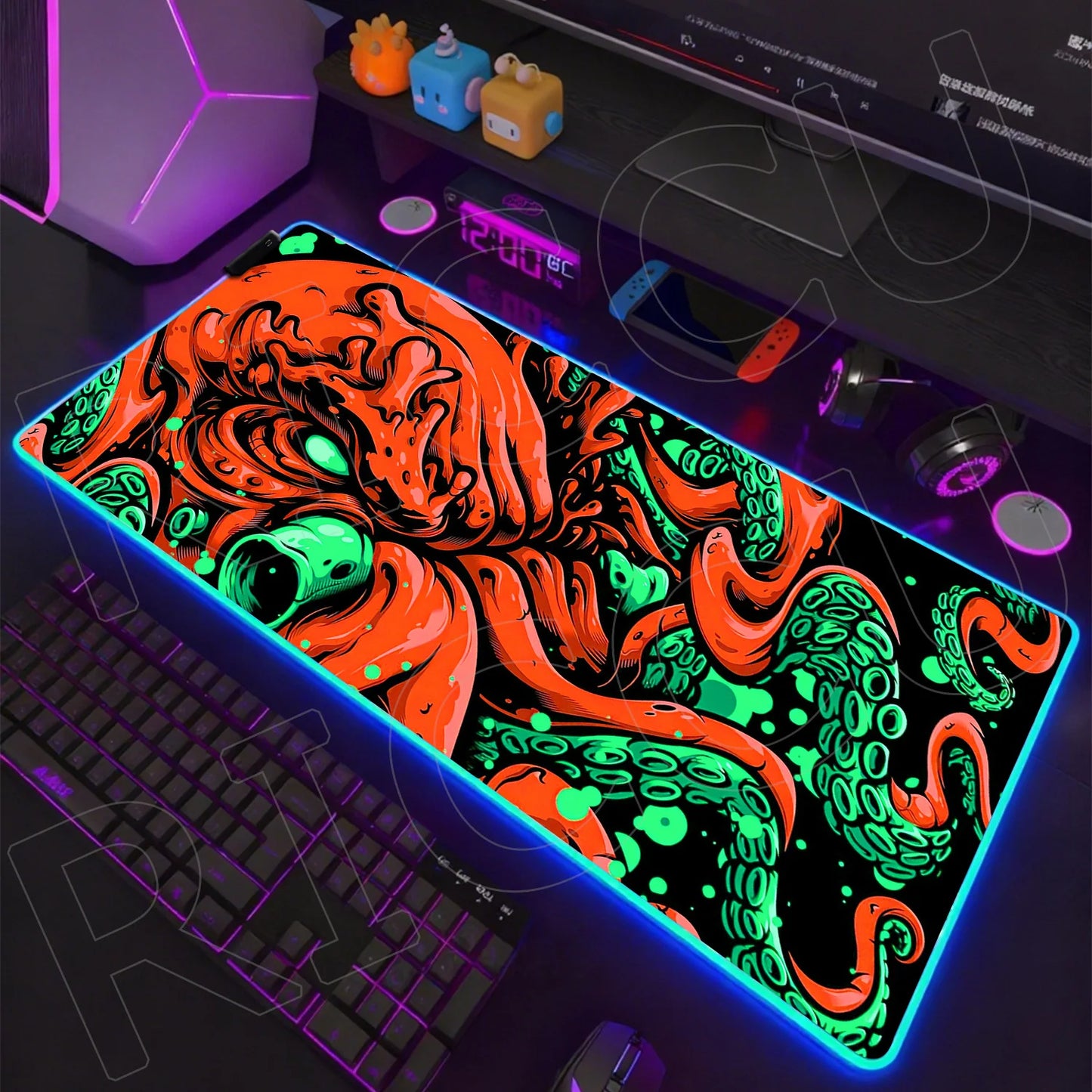 Sea Edition: RGB Extended Gaming Desk Mat with Custom LED Lighting