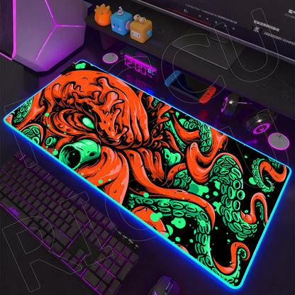 Sea Edition: RGB Extended Gaming Desk Mat with Custom LED Lighting