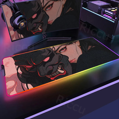 Samurai Edition: RGB Extended Gaming Desk Mat with Custom LED Lighting