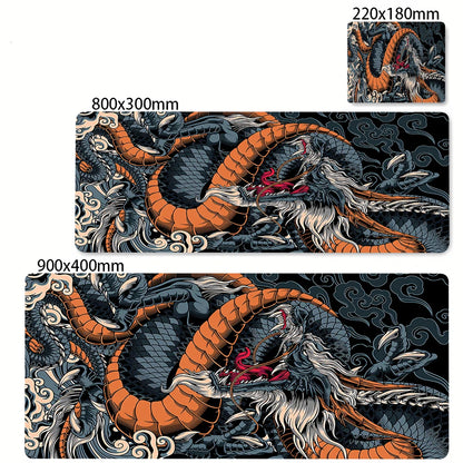 XL Gaming Mouse Pad – Black & White Dragon