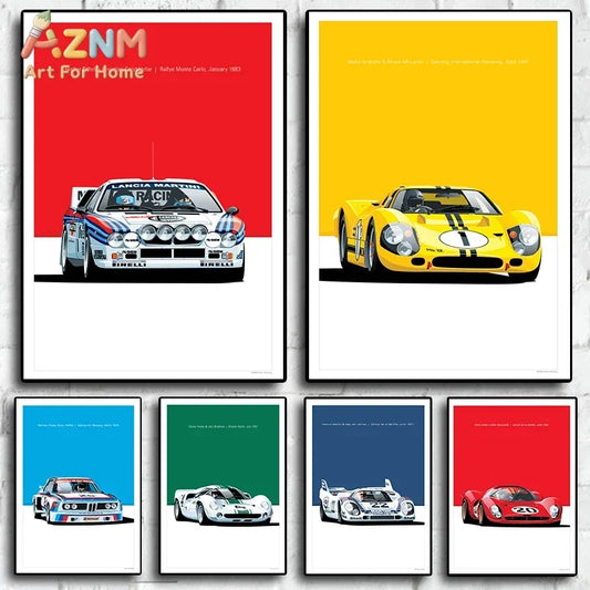 The Heritage Garage Series: Retro Racing GTR Canvas Art
