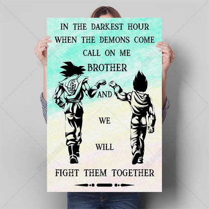 Dragon Ball Z Anime Canvas Poster – Goku & Vegeta Wall Art