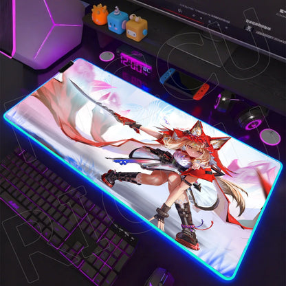 Knights Edition: RGB Extended Gaming Desk Mat with Custom LED Lighting