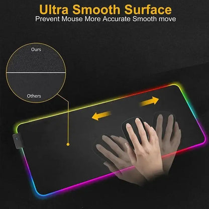 RGB Gaming Mouse Pad – Geometric Art LED Backlit