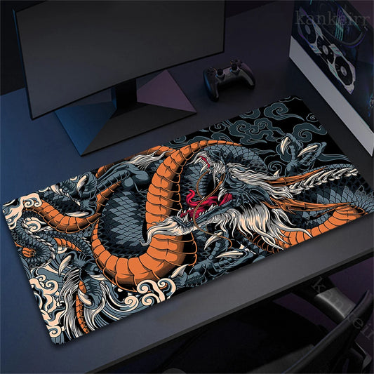 XL Gaming Mouse Pad – Black & White Dragon