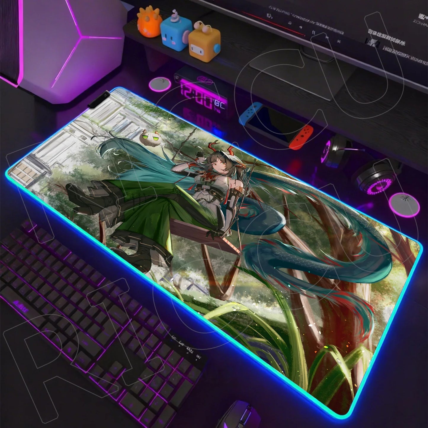 RGB LED Gaming Mouse Pad – Anime Desk Mat