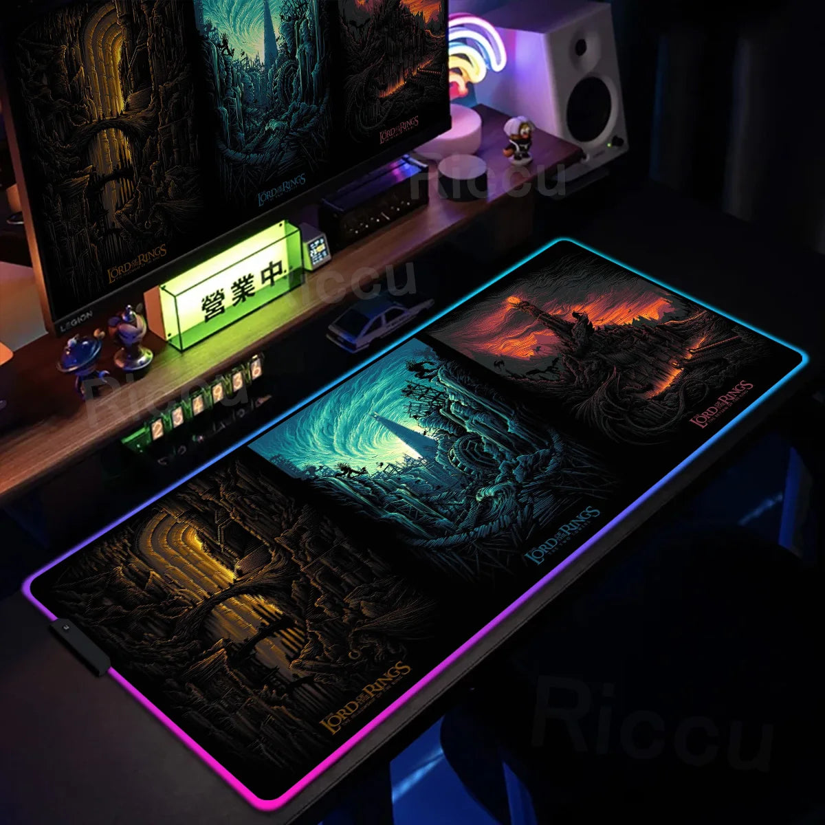 Kingdom Edition: XXL RGB Extended Gaming Desk Mat with Custom LED Lighting