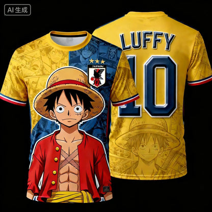 One Piece Anime Costume T-Shirt | Luffy Football Jersey