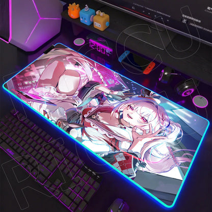 Riccu Edition: XXL RGB Extended Gaming Desk Mat with Custom LED Lighting