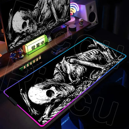 Horror Edition: XXL RGB Extended Gaming Desk Mat with Custom LED Lighting