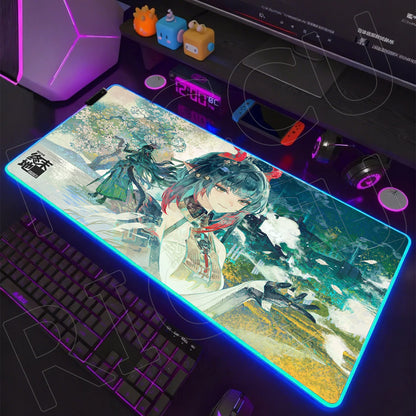RGB LED Gaming Mouse Pad – Anime Desk Mat