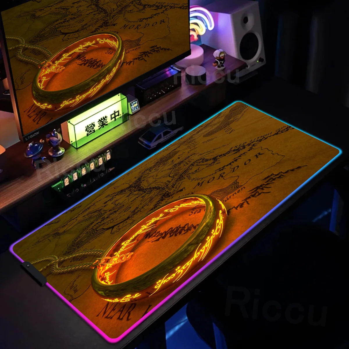 Kingdom Edition: XXL RGB Extended Gaming Desk Mat with Custom LED Lighting