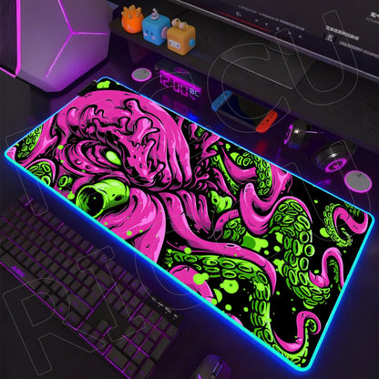 Sea Edition: RGB Extended Gaming Desk Mat with Custom LED Lighting