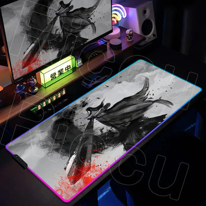 RGB LED Gaming Desk Mat – Large Mouse Pad with Anti-Slip Base