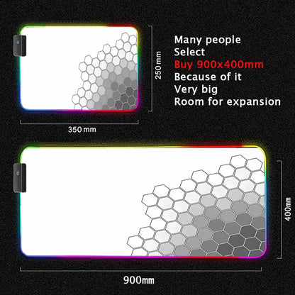 RGB Gaming Mouse Pad – Geometric Art LED Backlit