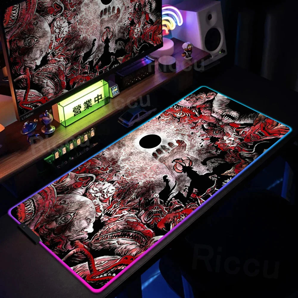 Berserk Edition: XXL RGB Extended Gaming Desk Mat with Custom LED Lighting